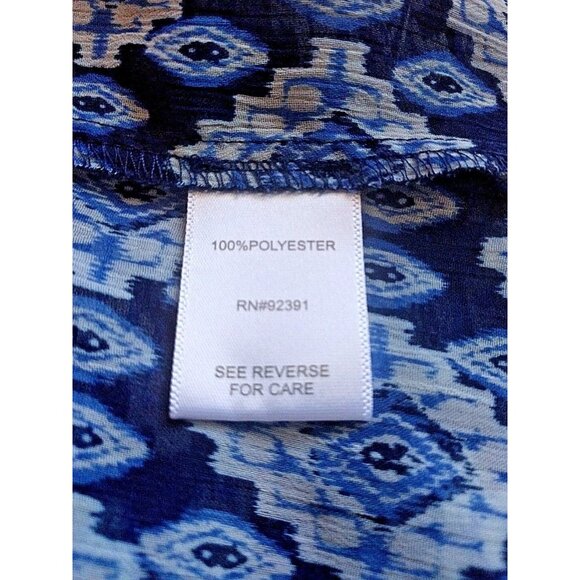 Mason + Mackenzie Blouse Multicolor Women Size Medium Semi Sheer Short S… - Picture 6 of 6